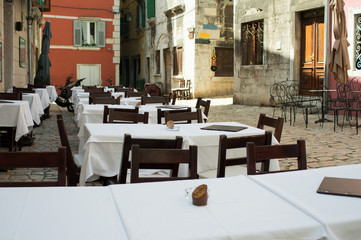 empty restaurant garden