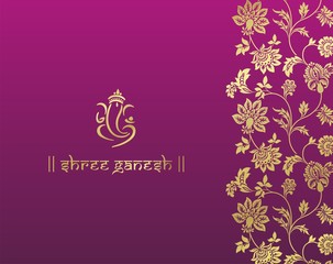Ganesha, traditional Hindu wedding card, royal Rajasthan, India	