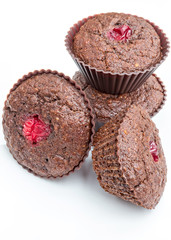 Chocolate muffins with cranberry