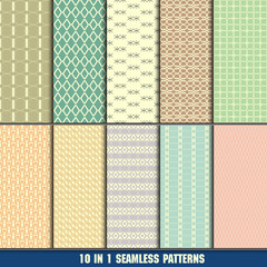 collection of modern seamless patterns for making wallpapers