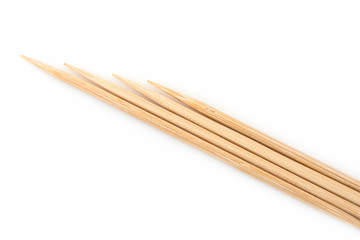 Bamboo toothpicks isolated