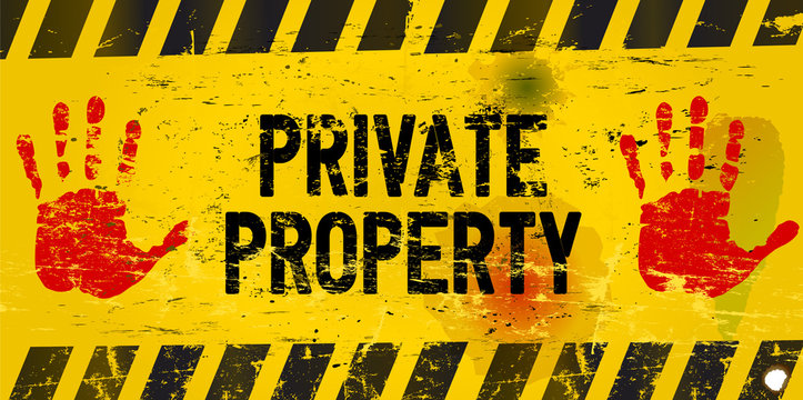 private property, warning sign