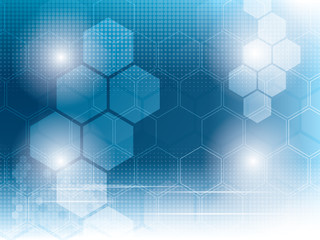 abstract technology background with hexagons