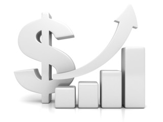 dollar financial success bar chart graph growing up arrow