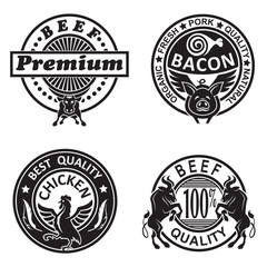 Obraz premium collection of grill labels