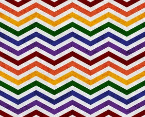Papier Peint photo Zigzag Gay Pride Couleurs dans un fond de motif en zigzag