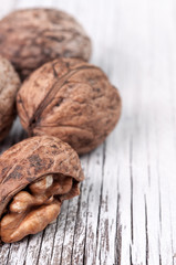 Walnuts  wooden background