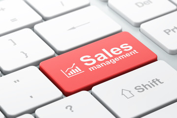 Fototapeta premium Marketing concept: Growth Graph and Sales Management on computer