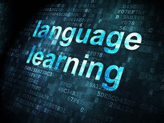 Obraz premium Education concept: Language Learning on digital background