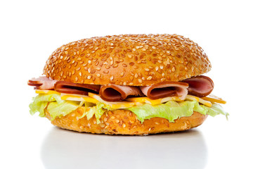 Ham and Cheese Bagel Sandwich