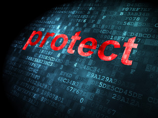 Privacy concept: Protect on digital background