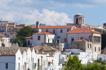 Panoramic view of Monte Sant'Angelo. Puglia. Italy.
