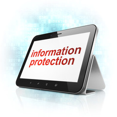 Security concept: Information Protection on tablet pc computer