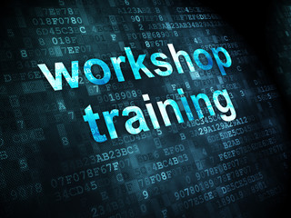 Education concept: Workshop Training on digital background