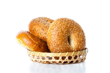 Bagels on a basket