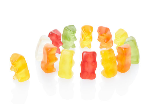 Gummy bears exclusion concept isolated, clipping path