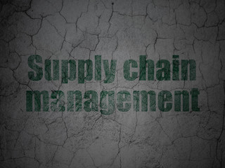 Advertising concept: Supply Chain Management on grunge wall back
