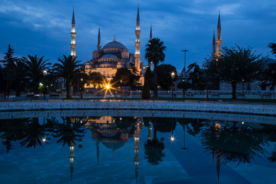 Blue Mosque, Istanbul, in dawn's early light.