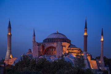 Fototapeta na wymiar Hagia Sophia in the evening