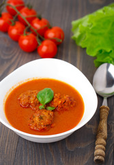 Three roasted meatballs