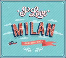 Vintage greeting card from Milan - Italy