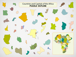Map of the Africa - puzzle outline