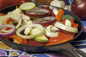 chopped vegetables ready for cooking