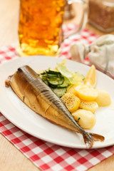 mackerel with potatoes and beer