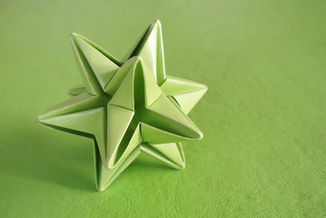 Green star origami