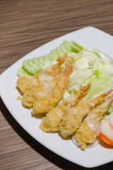 shrimp salad on dish