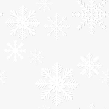 Seamless snow flakes vector pattern.