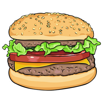 vector cartoon hamburger