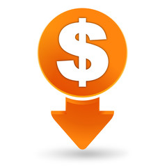 dollars sur signet orange