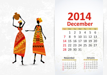 Plakat Ethnic Calendar 2014 december