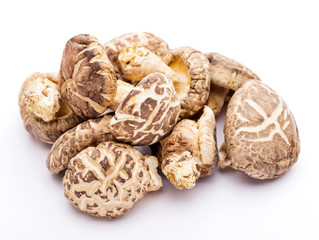 Dried shiitake isolated on white
