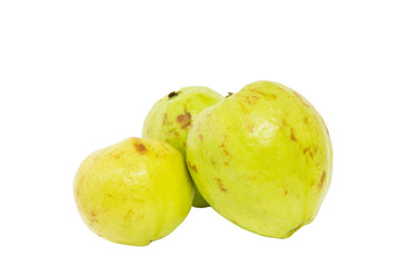 Guava fruit over white background