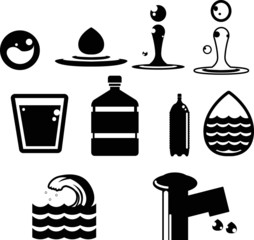 water icon collection created in vector format