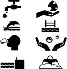 water icon collection created in vector format