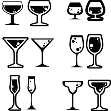 beverage icon collection created in vector format