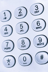 keypad with numbers and letters