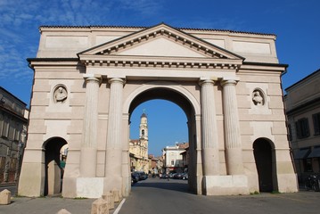 Ombriano gate, ancient entrance to Crema town, Lombardy, Italy
