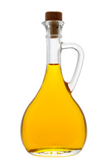 Bottle of olive oil isolated on white background