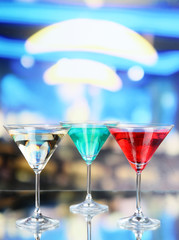 Cocktails on bright background