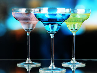 Cocktails on bright background