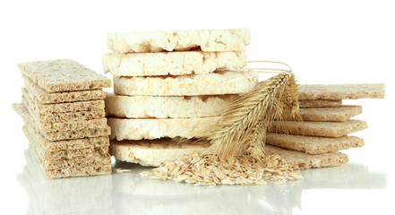 Tasty crispbread, isolated on white