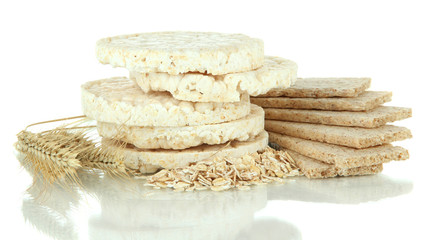 Tasty crispbread, isolated on white