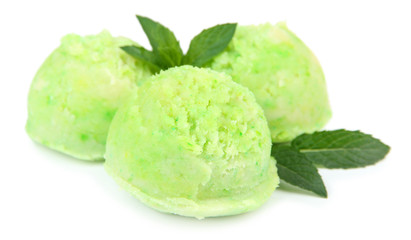 Delicious ice cream isolated on white