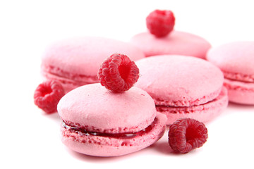 Gentle macaroons isolated on white