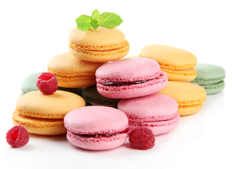 Gentle macaroons isolated on white