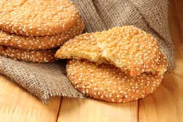 Homemade cookies with sesame seeds,